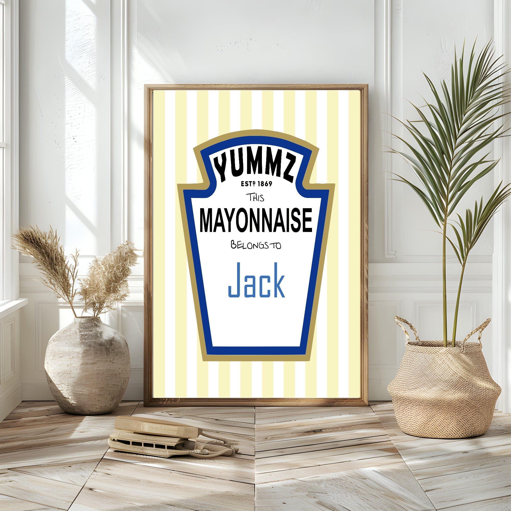 This Mayonnaise Belongs To Personalised Print | Kitchen Wall Art