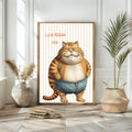 Love Bread Me, Fat Cat Print | Funny Kitchen Wall Art