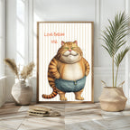 Love Bread Me, Fat Cat Print | Funny Kitchen Wall Art