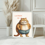 Love Bread Me, Fat Cat Print | Funny Kitchen Wall Art