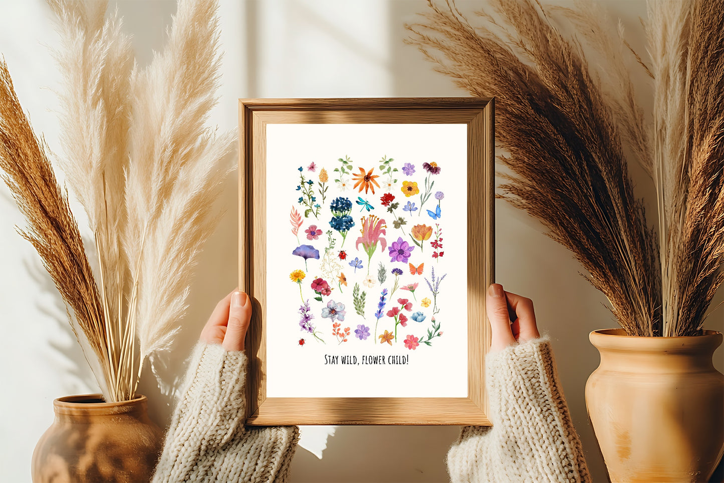 Stay Wild Flower Child Print | Floral Kids Wall Art