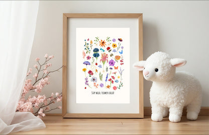 Stay Wild Flower Child Print | Floral Kids Wall Art