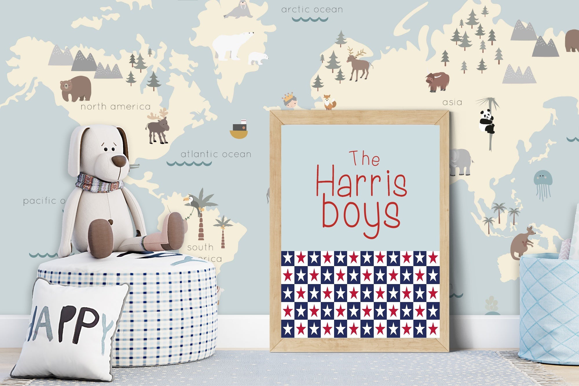 Personalised Brothers Print | Sibling Wall Art