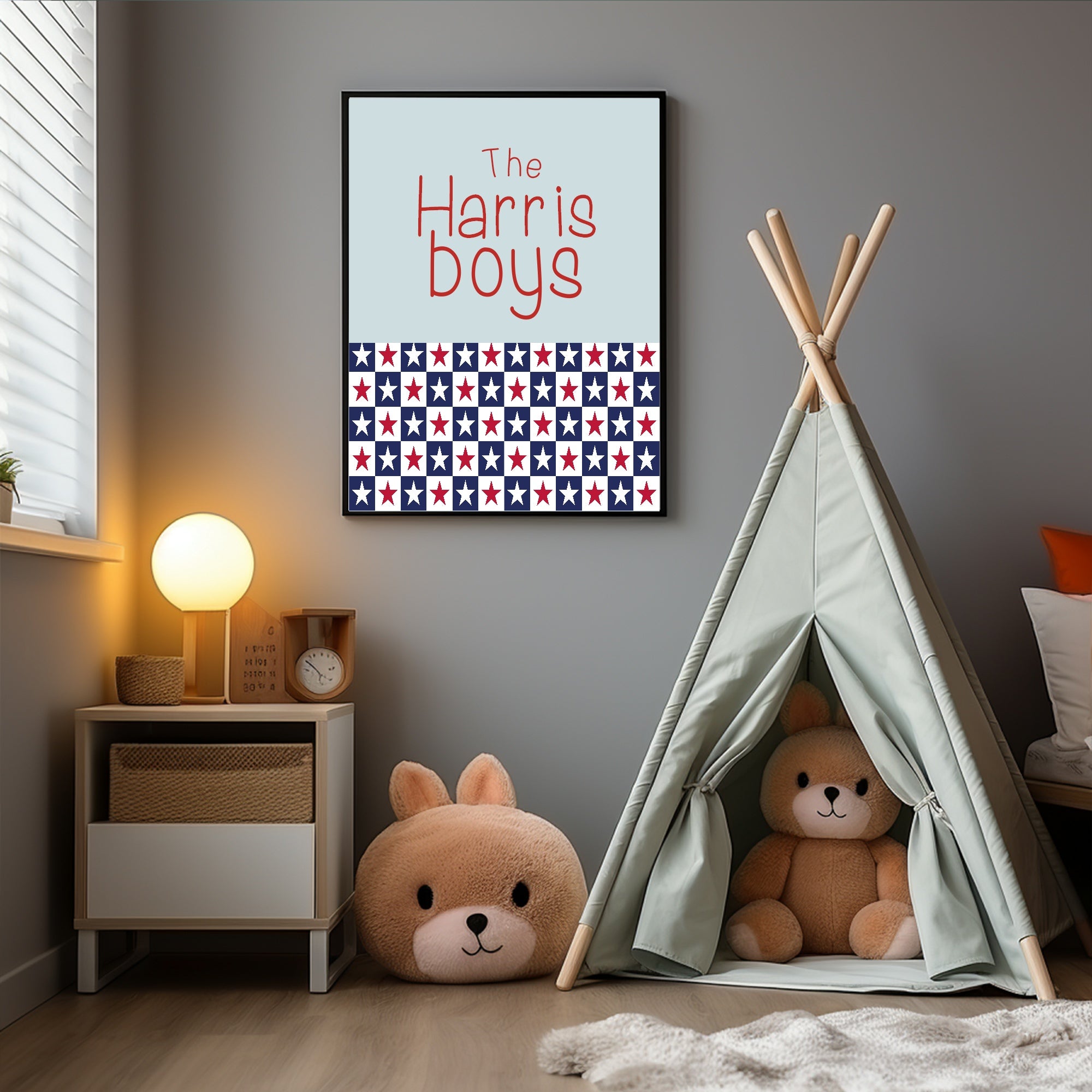 Personalised Brothers Print | Sibling Wall Art