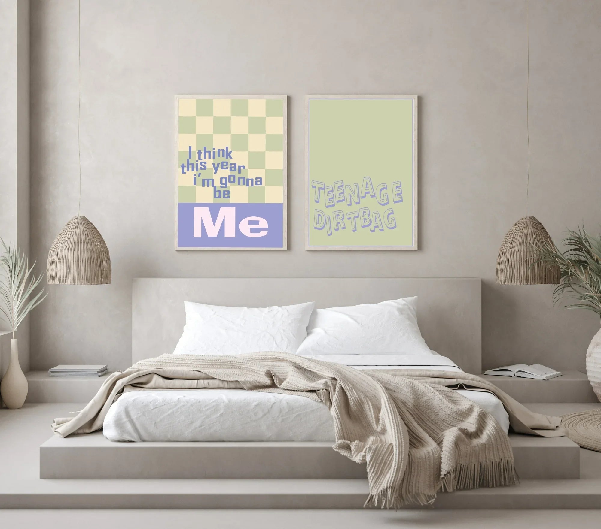 I Think This Year I'm Gonna Be Me | Fun Checked Wall Art - Larosier Prints