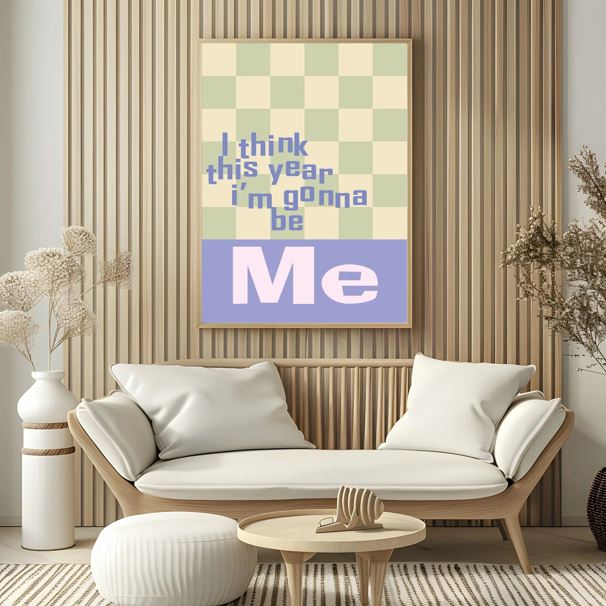 I Think This Year I'm Gonna Be Me | Fun Checked Wall Art - Larosier Prints