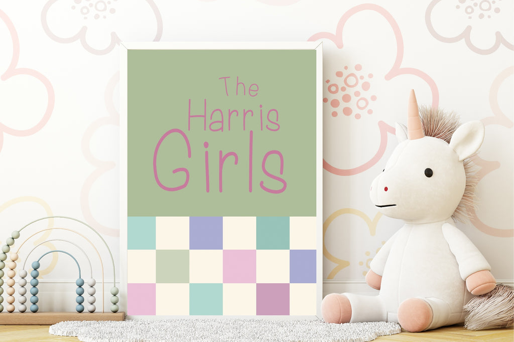 Personalised Sisters Print | Sibling Wall Art