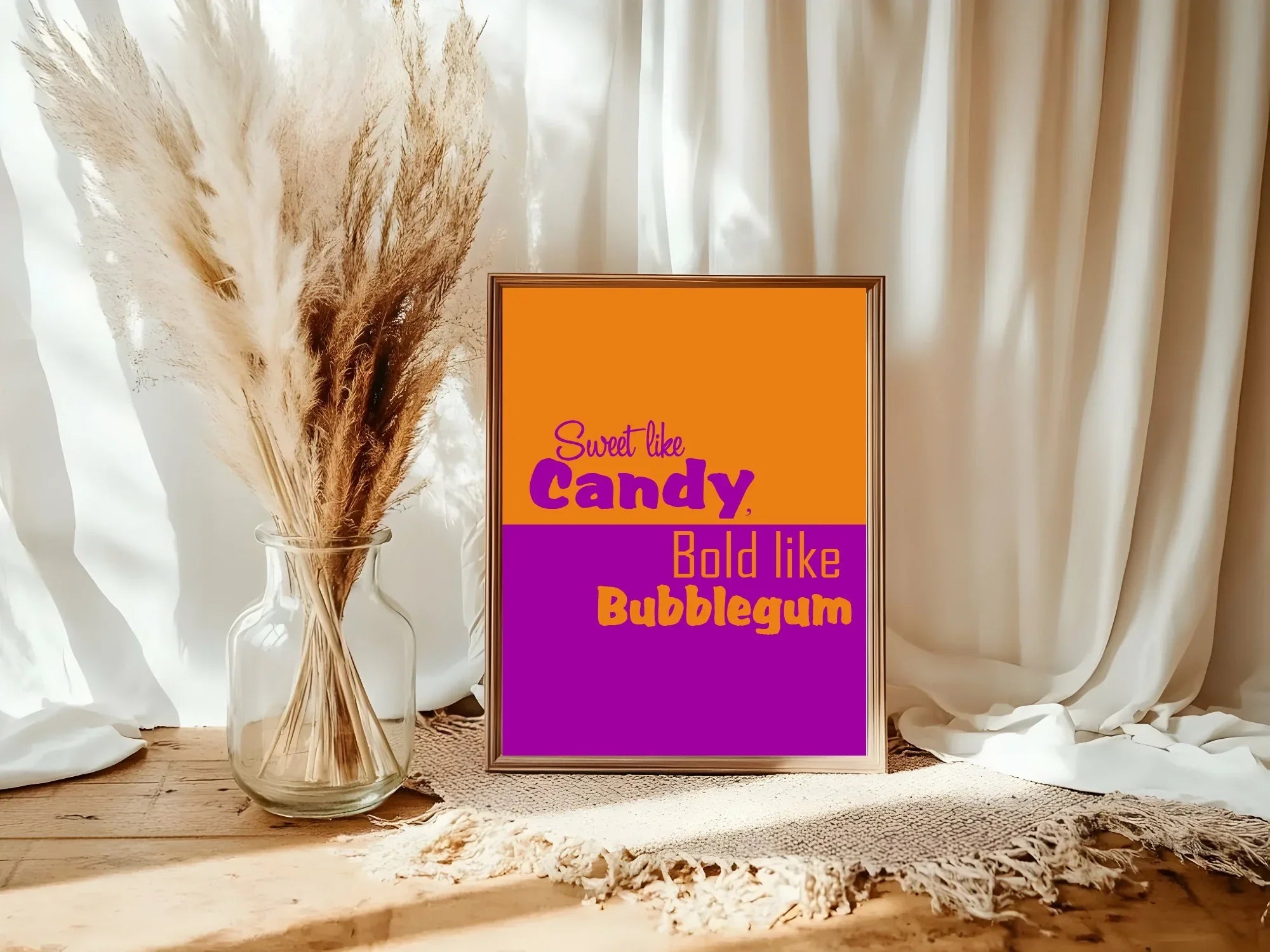 Sweet like Candy, Bold like Bubblegum Print | Fun Wall Art | Colour Options - Larosier Prints