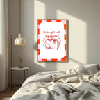 Red & Pink Date Night With Pajama's Print | Bedroom Wall Art