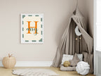 Personalised Green & Orange Name Wall Art Print