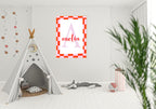 Personalised Red & Pink Name Print | Kids Wall Art