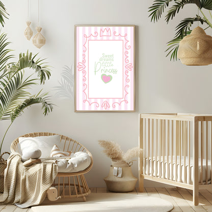 Sweet Dreams Little Princess Print | Kids Wall Art