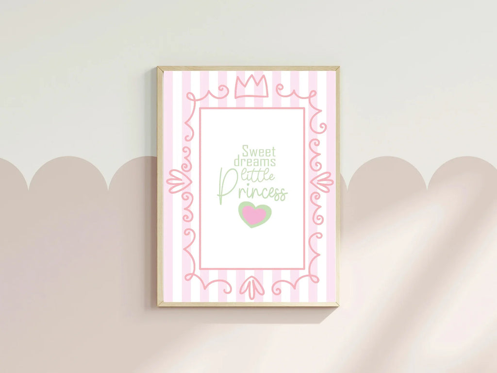 Sweet Dreams Little Princess Print | Kids Wall Art - Larosier Prints