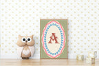 Personalised Striped Initial Print | Kids Wall Art