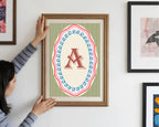 Personalised Striped Initial Print | Kids Wall Art