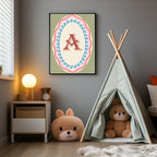 Personalised Striped Initial Print | Kids Wall Art