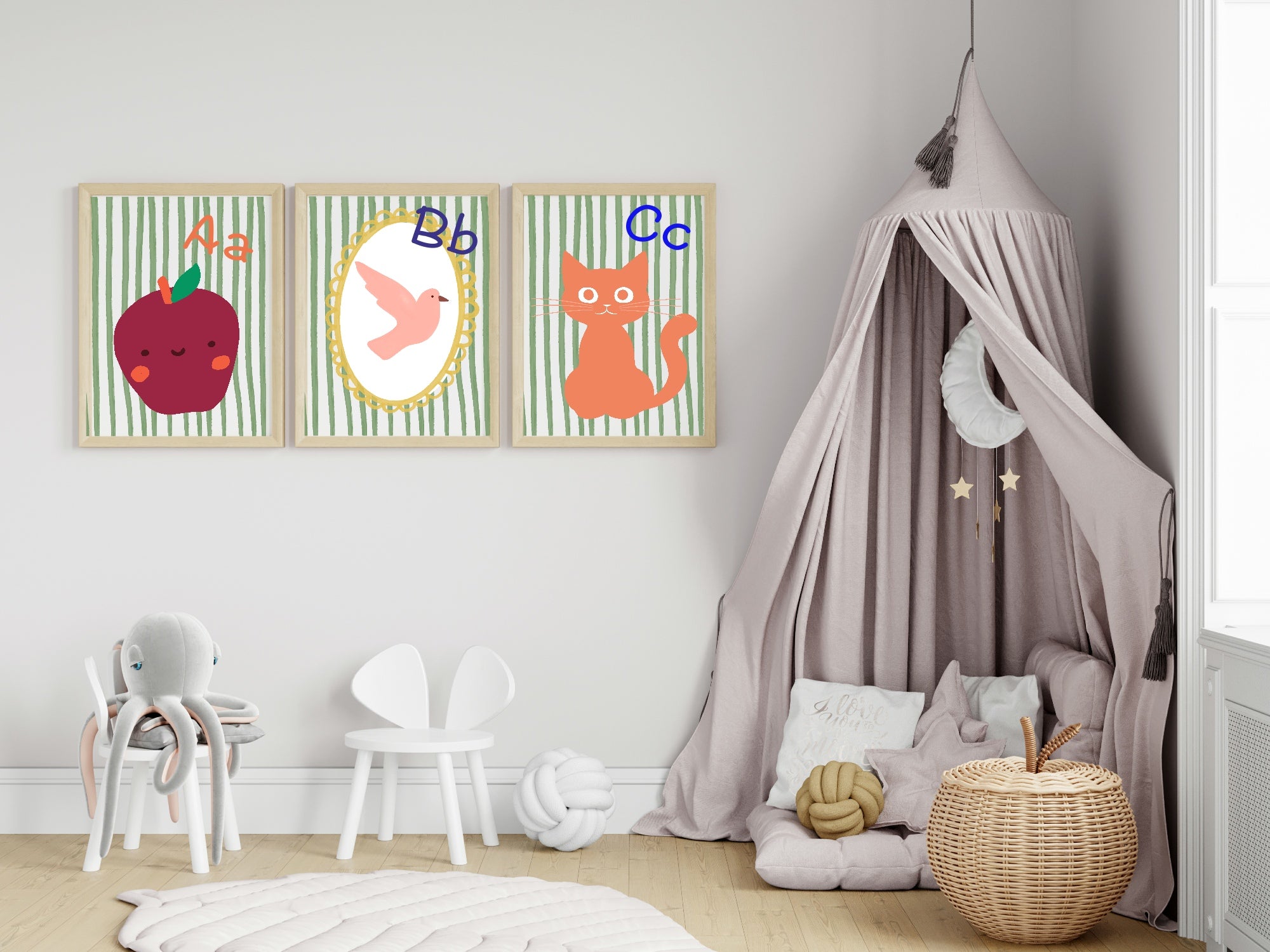 A For Apple Wall Art Print