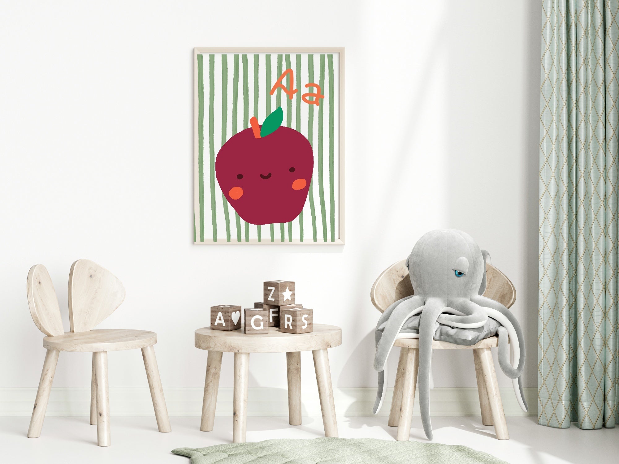 A For Apple Wall Art Print