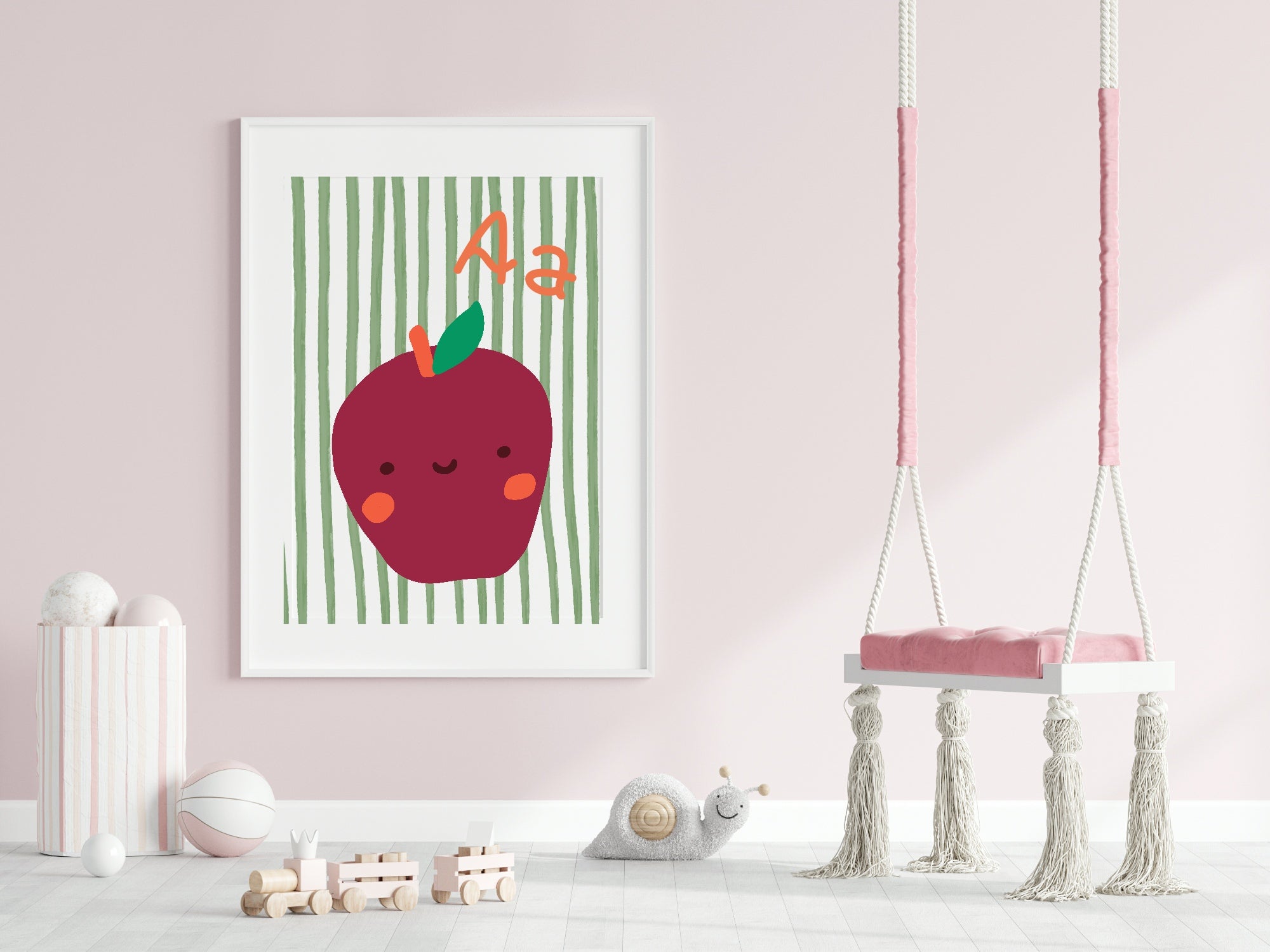 A For Apple Wall Art Print