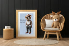 Pinstripe Teddy Welcome To Boyhood Wall Art Print