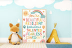 Positive Affirmations Print | Kids Wall Art