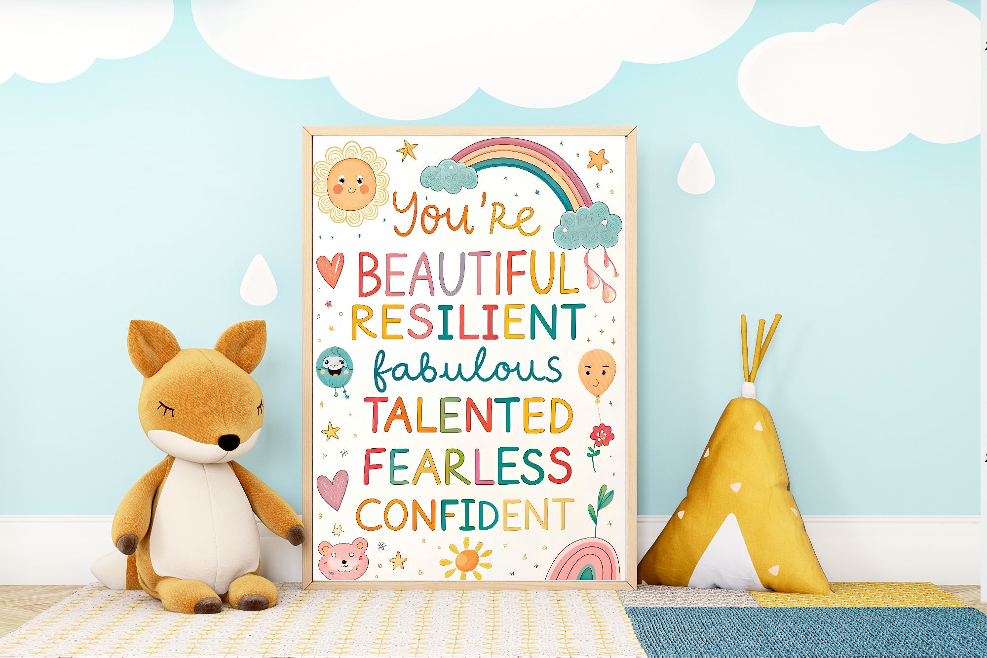 Positive Affirmations Print | Kids Wall Art