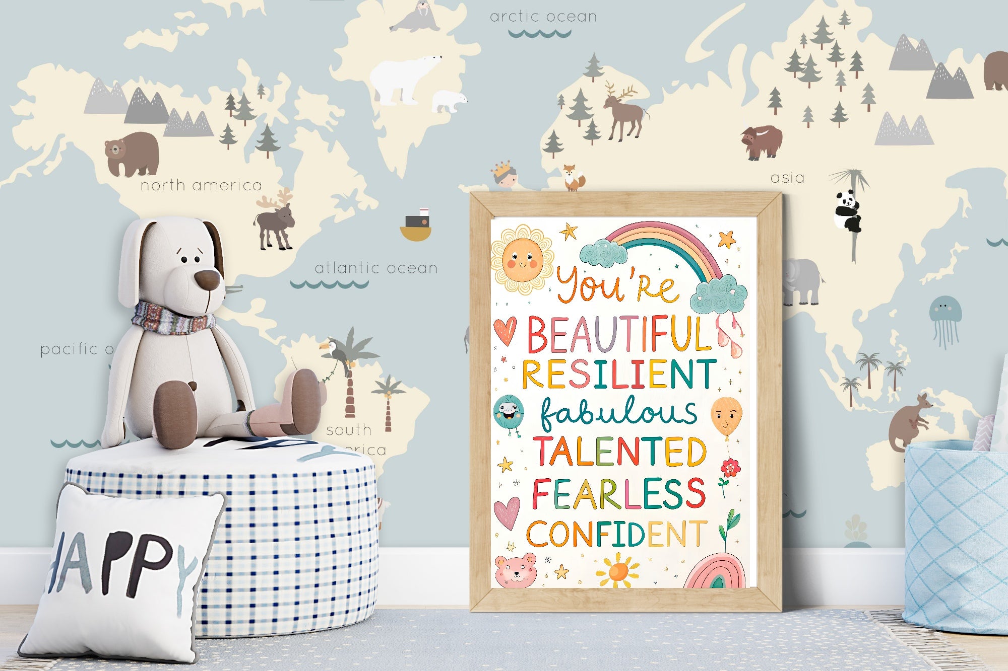 Positive Affirmations Print | Kids Wall Art