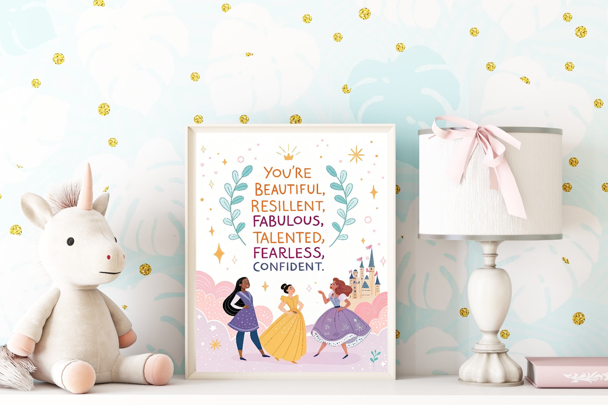 Princess Positive Affirmations Print | Kids Wall Art