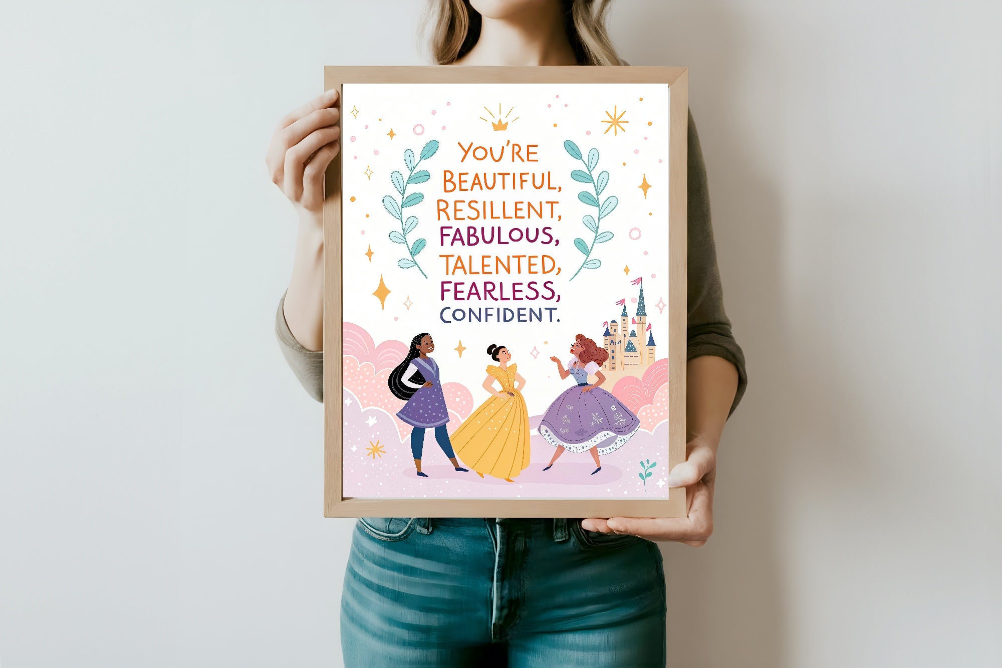 Princess Positive Affirmations Print | Kids Wall Art