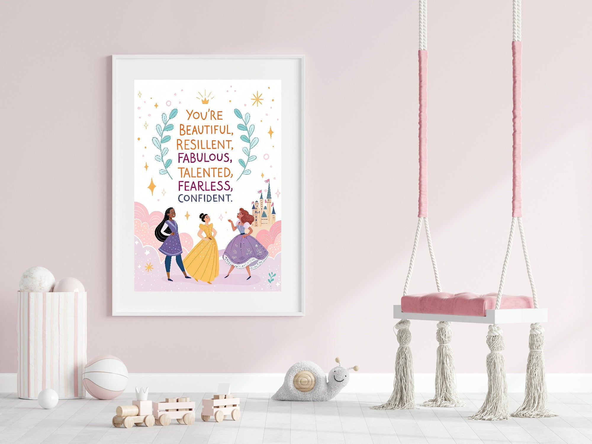 Princess Positive Affirmations Print | Kids Wall Art