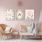 Personalised Striped Initial Print | Kids Wall Art