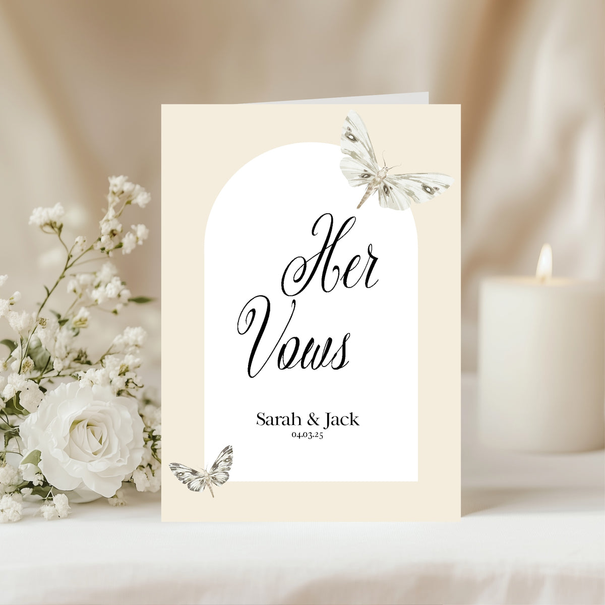 Dark Romance Vintage Moth Wedding Vow Books | Set of 2 | 23, Vow Book