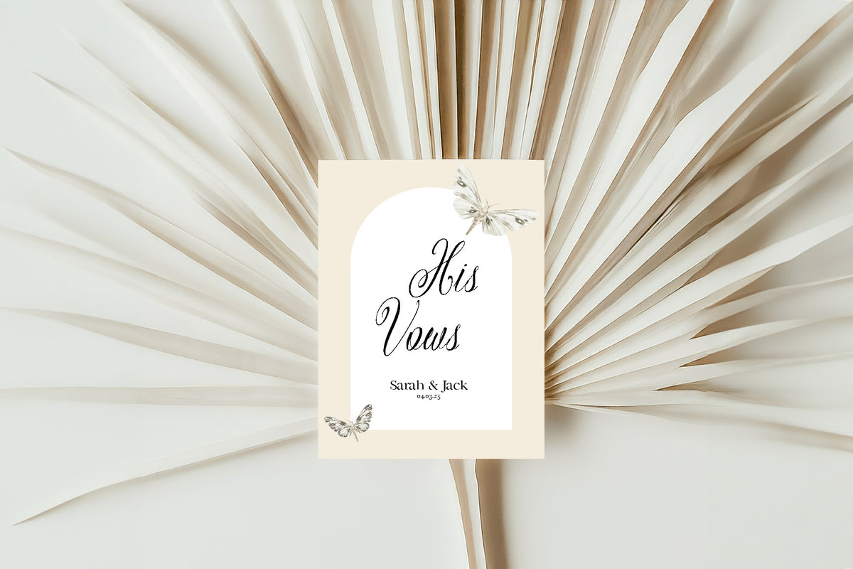 Dark Romance Vintage Moth Wedding Vow Books | Set of 2 | 23, Vow Book 2