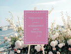 Pink & Blue Featuring Funny Engagement Welcome Party Sign - Larosier Prints