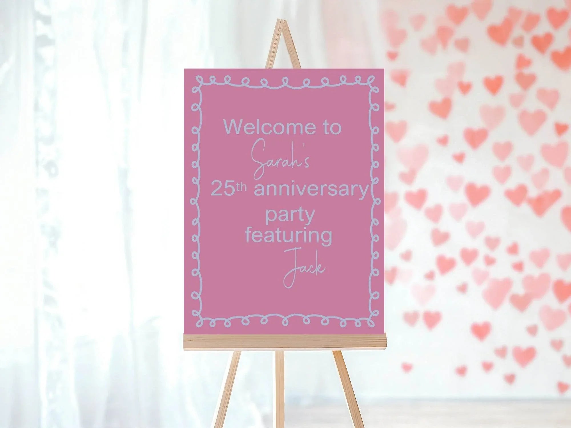Pink & Blue Featuring Funny Anniversary Party Sign - Larosier Prints