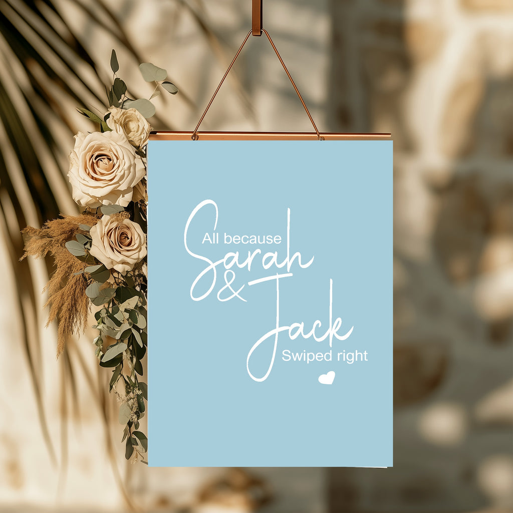 Pastel Swiped Right Engagement Party Invitations | Colour Options | Pack of 10
