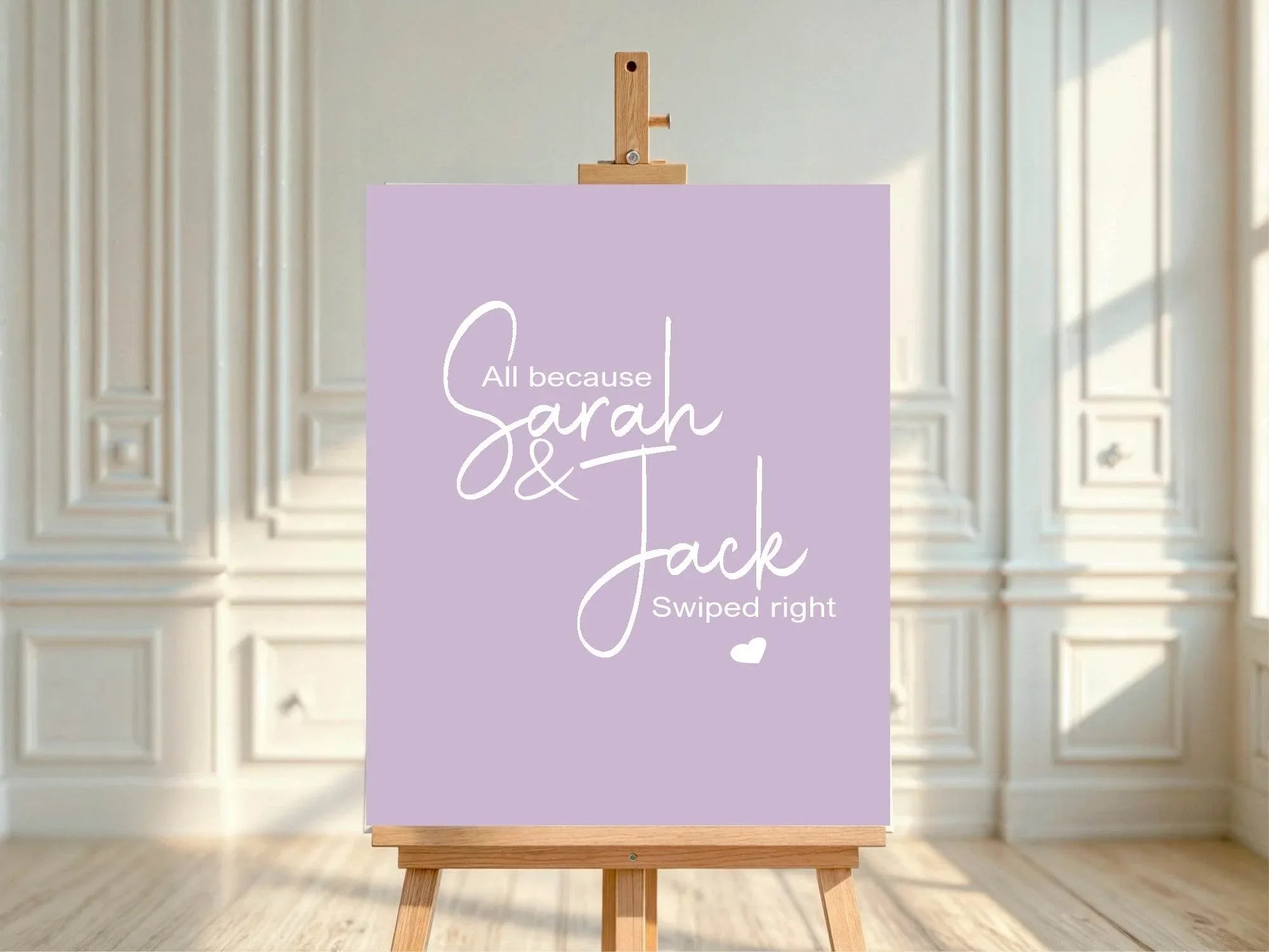 Pastel Swiped Right Engagement Welcome Party Sign | Colour Options - Larosier Prints