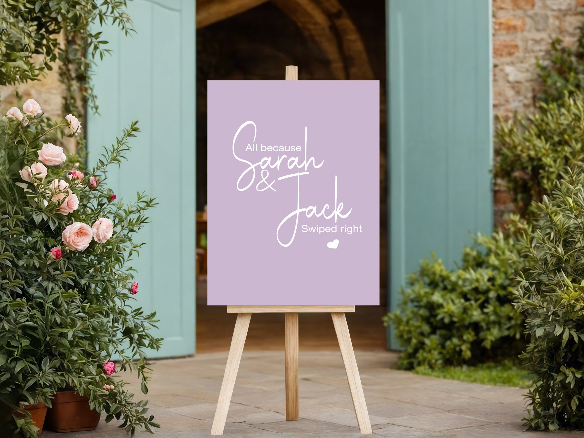Pastel Swiped Right Engagement Party Invitations | Colour Options | Pack of 10
