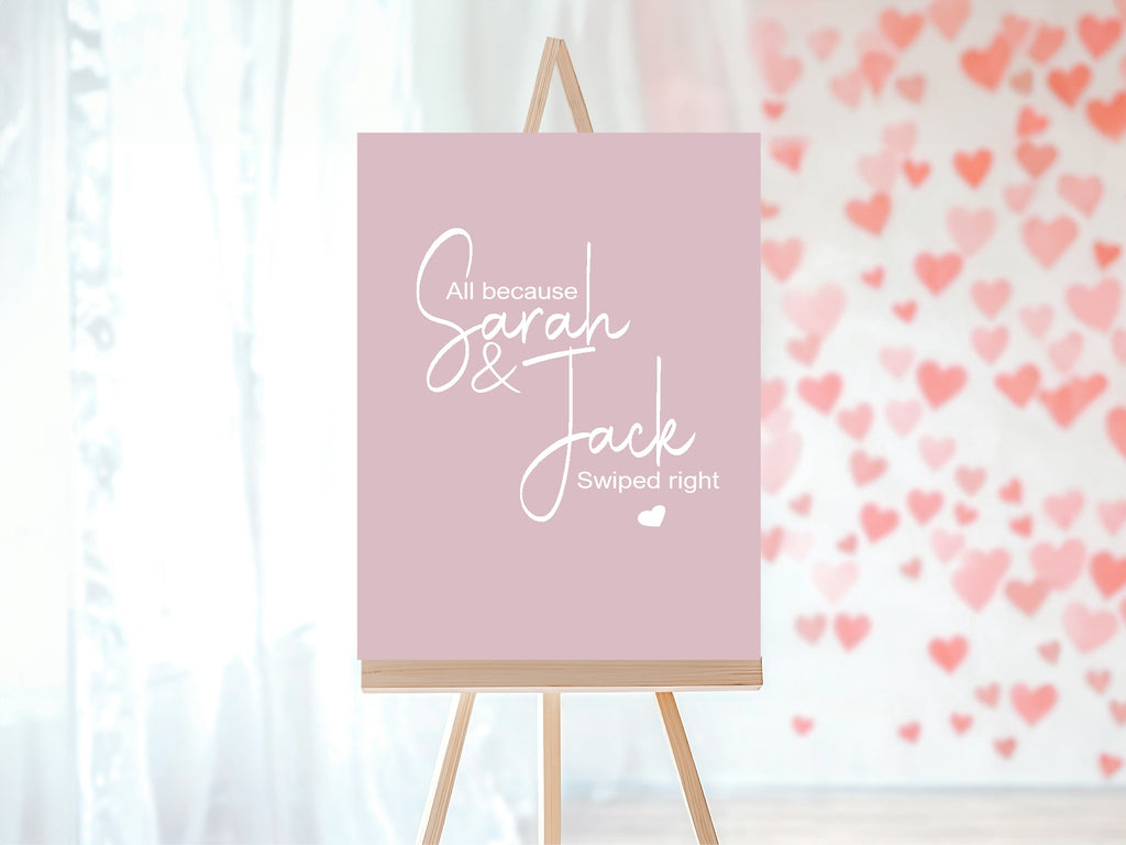 Pastel Swiped Right Engagement Party Invitations | Colour Options | Pack of 10
