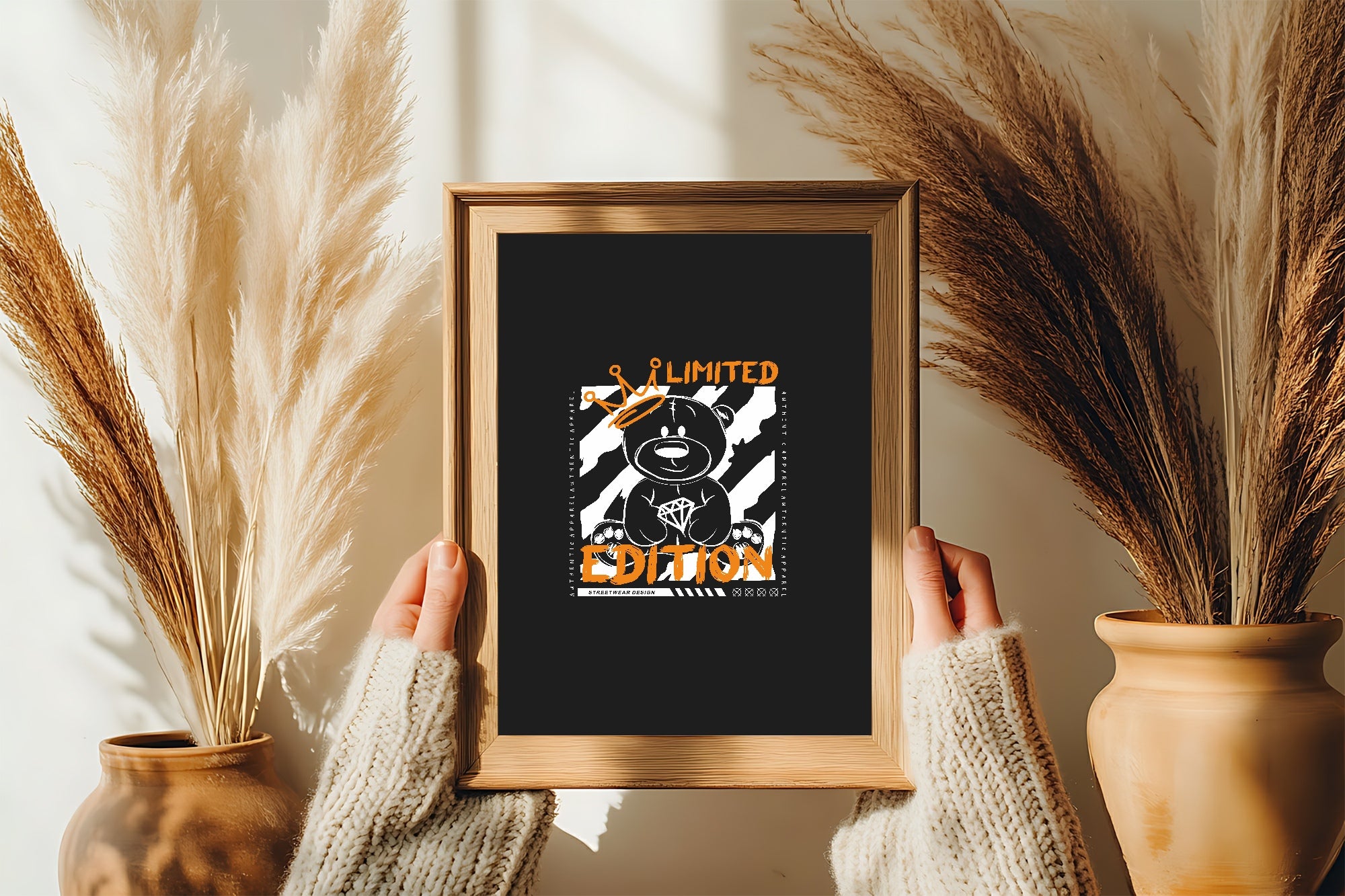 Black & Yellow Limited Edition Teddy Wall Art Print