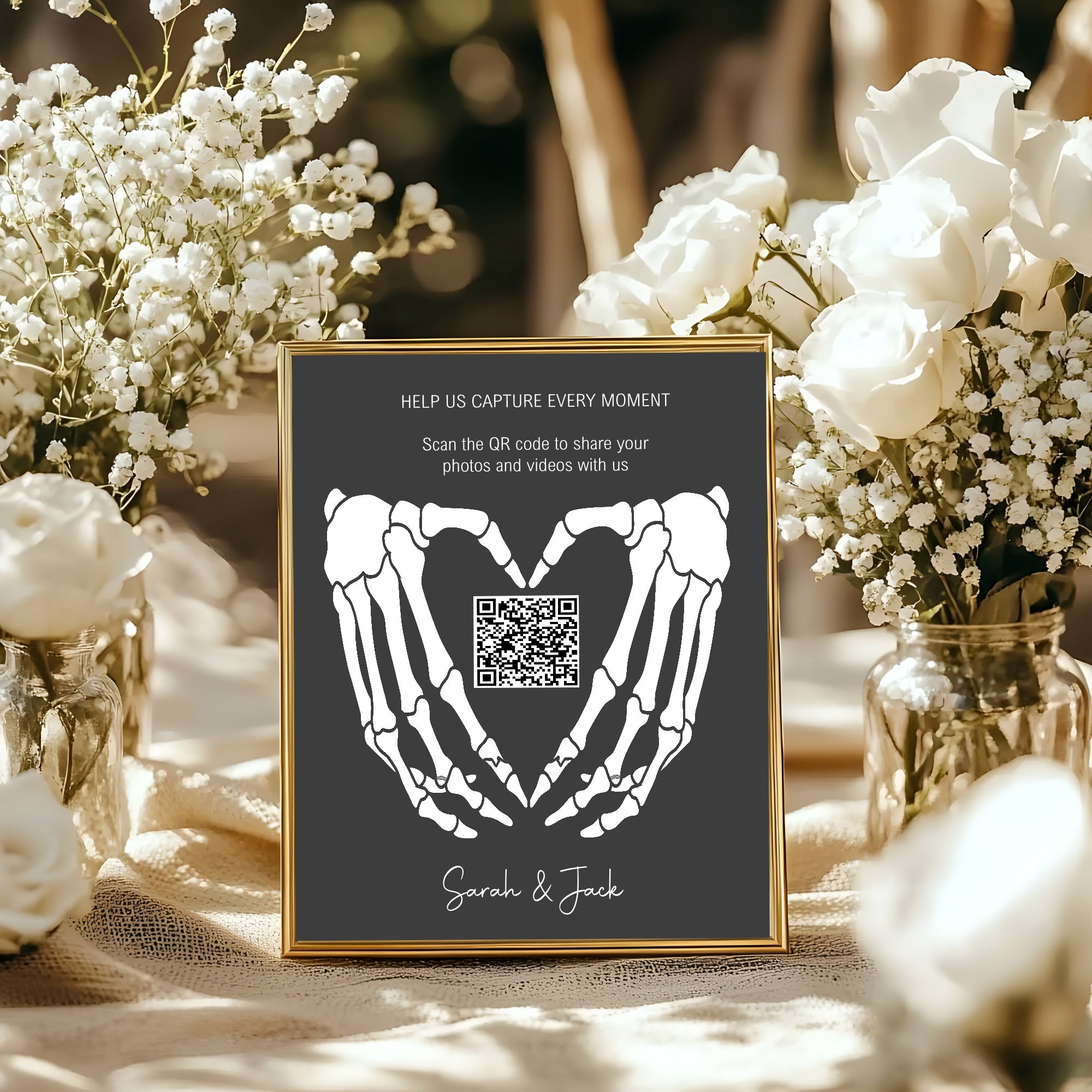 Personalised Wedding QR Code Sign | Guest Photo Sharing & Multipacks