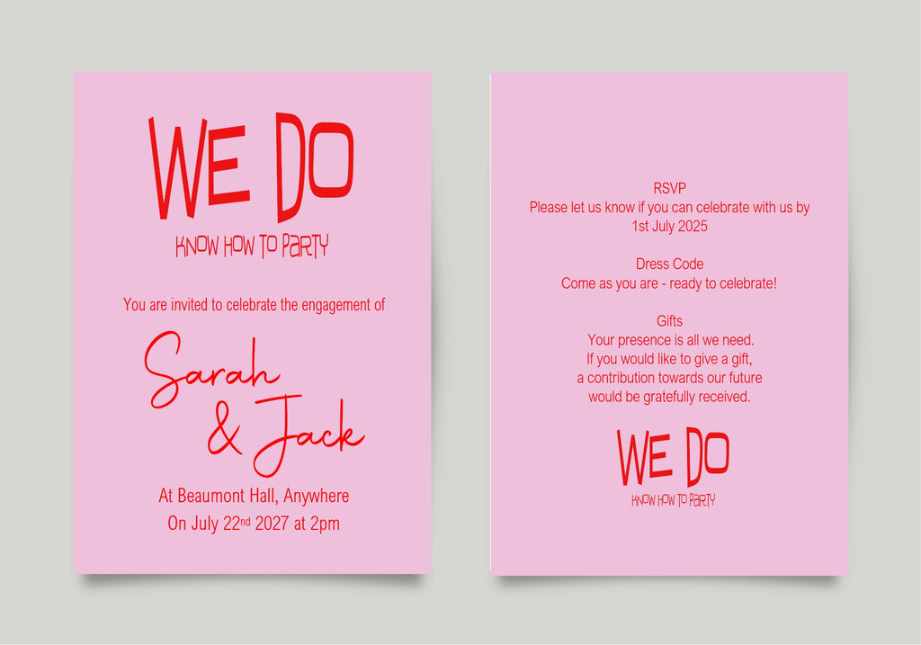 Funny Engagement Party Invitations | We Do Know How to Party | Pack of 10
