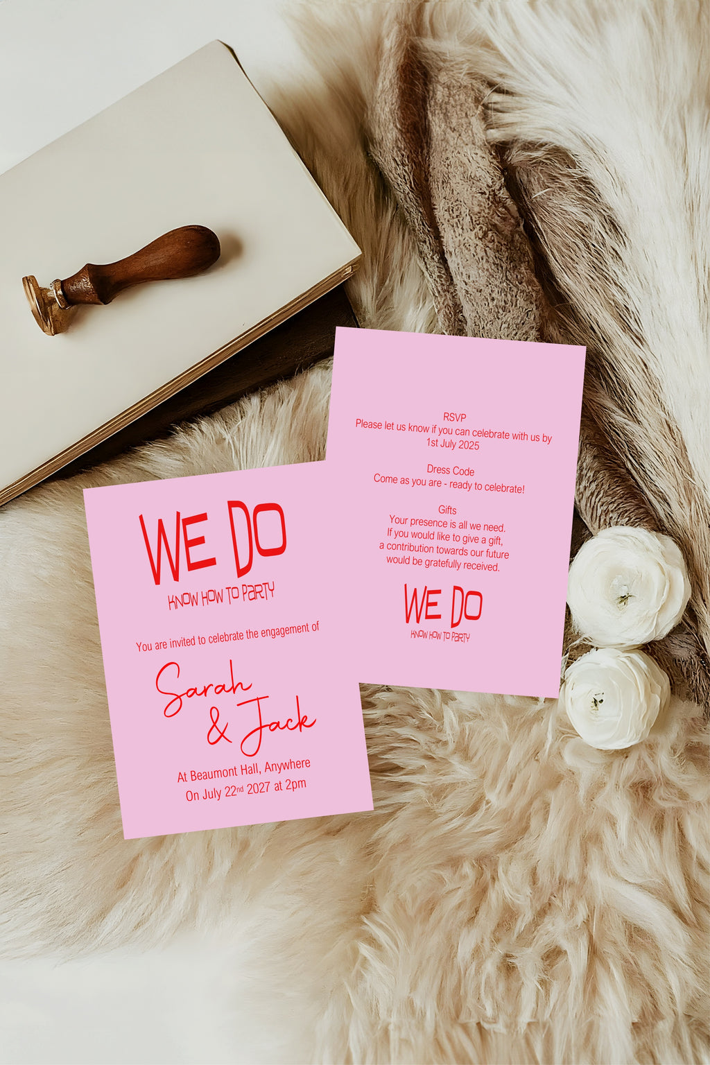 Funny Engagement Party Invitations | We Do Know How to Party | Pack of 10
