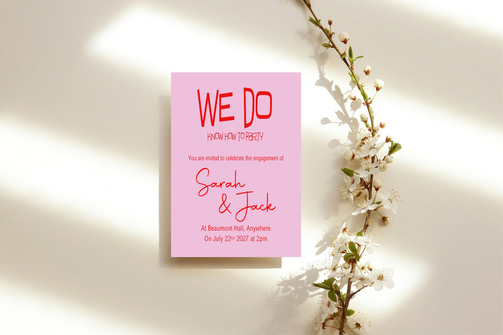Funny Engagement Party Invitations | We Do Know How to Party | Pack of 10