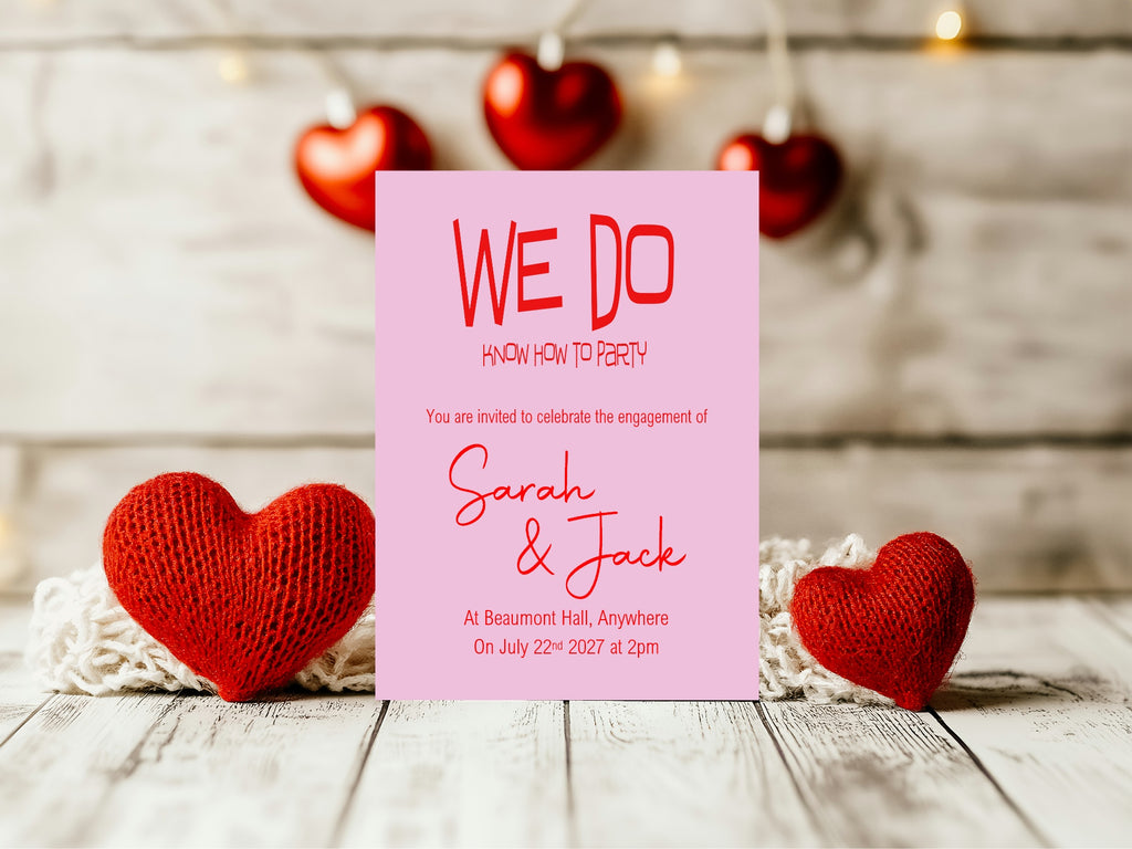 Funny Engagement Party Invitations | We Do Know How to Party | Pack of 10