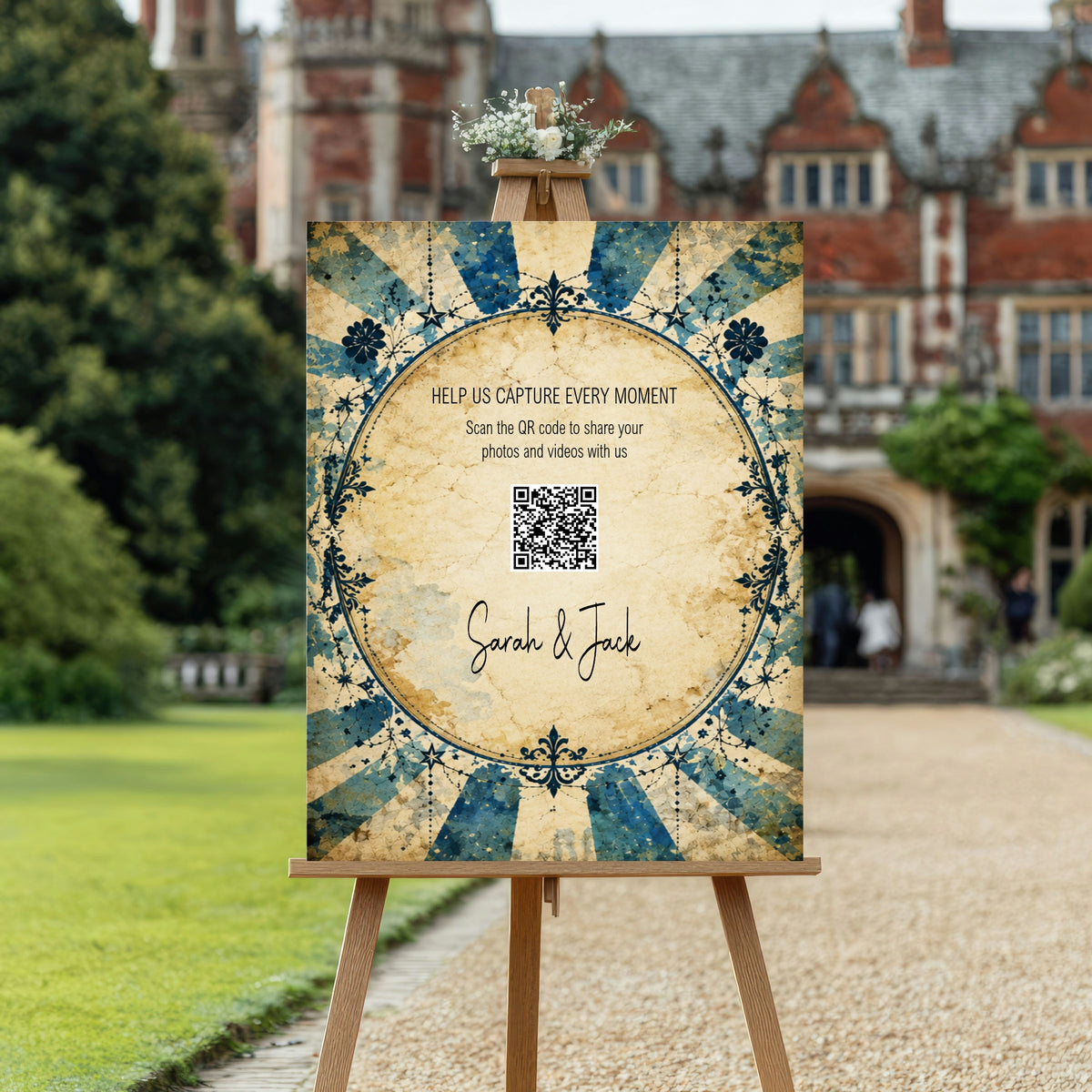 Gothic Circus QR Code Sign wedding design