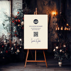 Celestial Swan wedding qr code sign