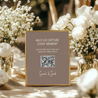 Earth personalised wedding QR code sign for guest photo sharing