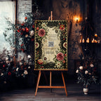 Gothic Floral Frame personalised wedding QR code sign for guest photo sharing