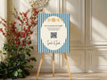 Blue Celestial wedding QR code sign
